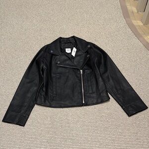 NWT Gap Kids Black Leather Jacket